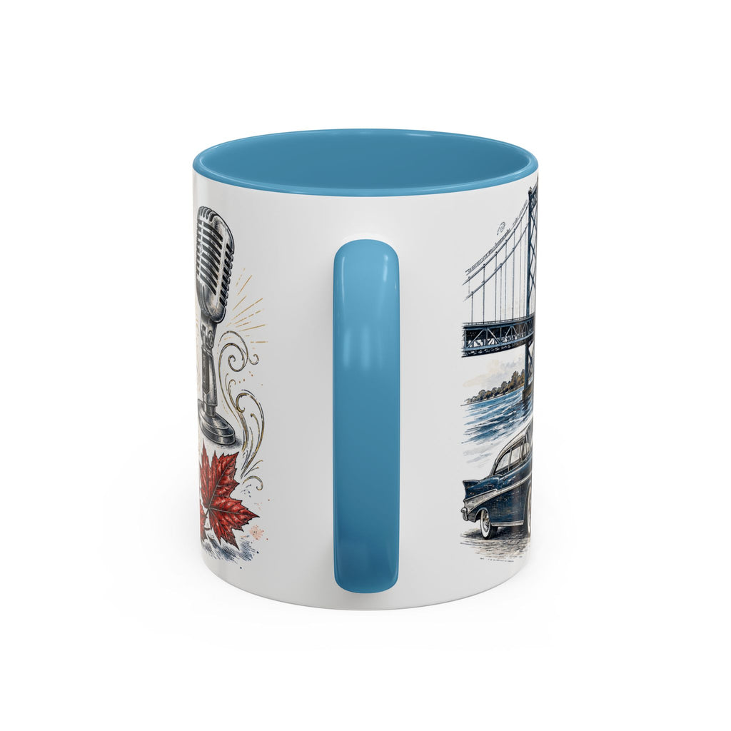 Detroit Coffee Mug | United States Travel Souvenir | Vintage Illustrated City Gift | 11 oz 15 oz Accent Mug