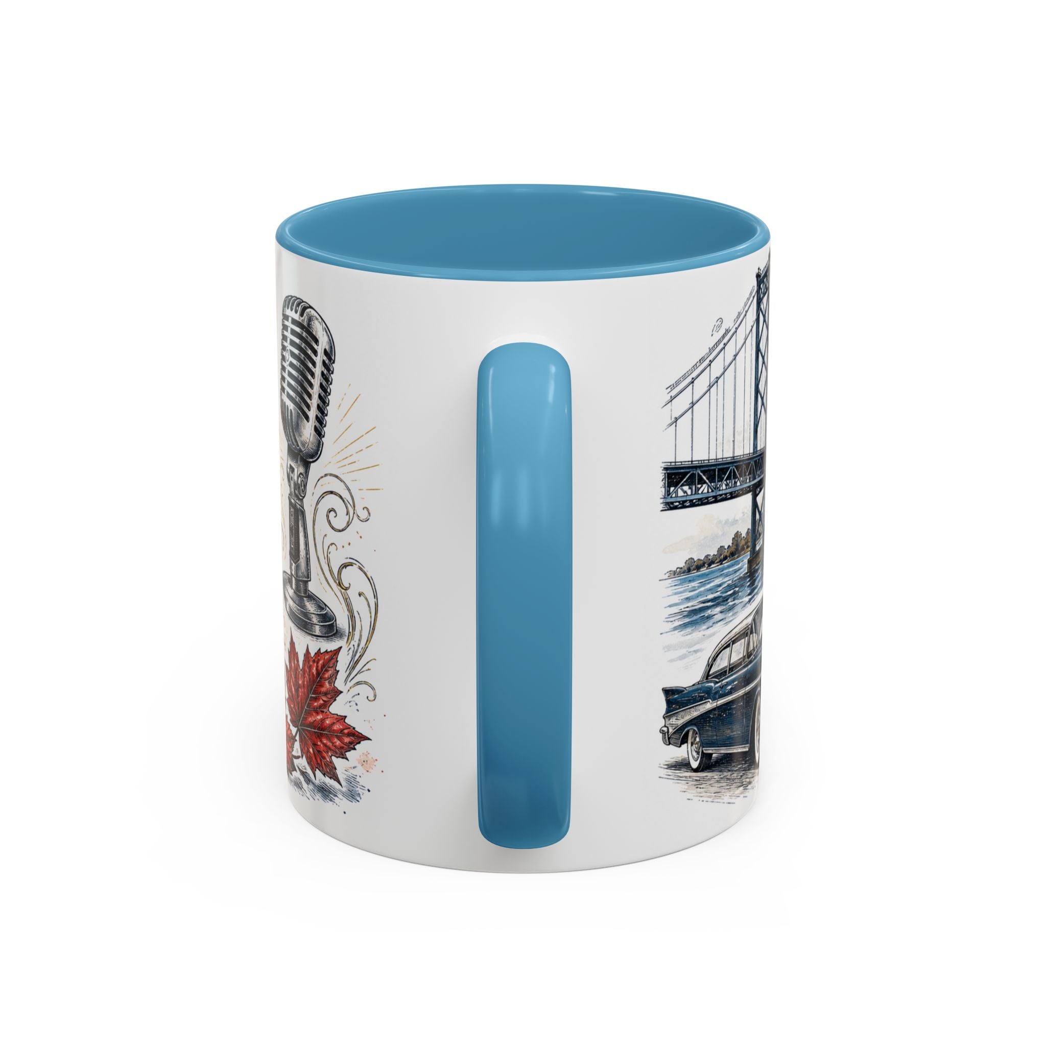 Detroit Coffee Mug | United States Travel Souvenir | Vintage Illustrated City Gift | 11 oz 15 oz Accent Mug