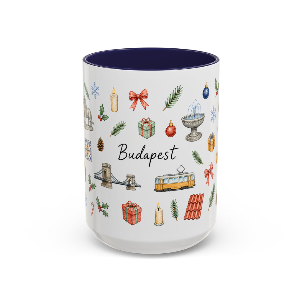 Budapest Christmas Mug | Watercolor City Souvenir | Ceramic Coffee Cup (11oz 15oz)