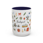 Budapest Christmas Mug | Watercolor City Souvenir | Ceramic Coffee Cup (11oz 15oz)
