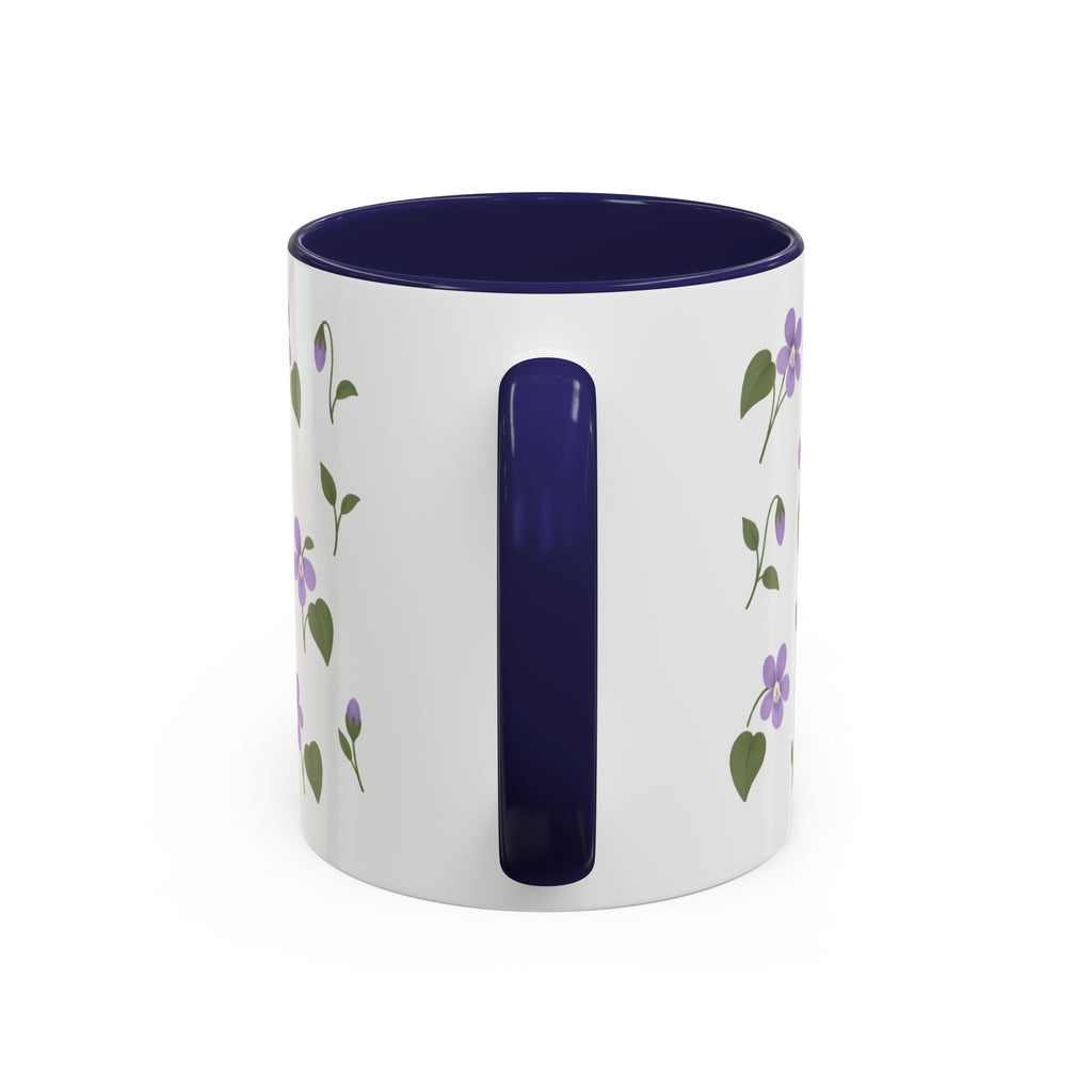 Illinois Violet Mug, State Flower Floral Coffee Cup, 11oz Botanical Gift