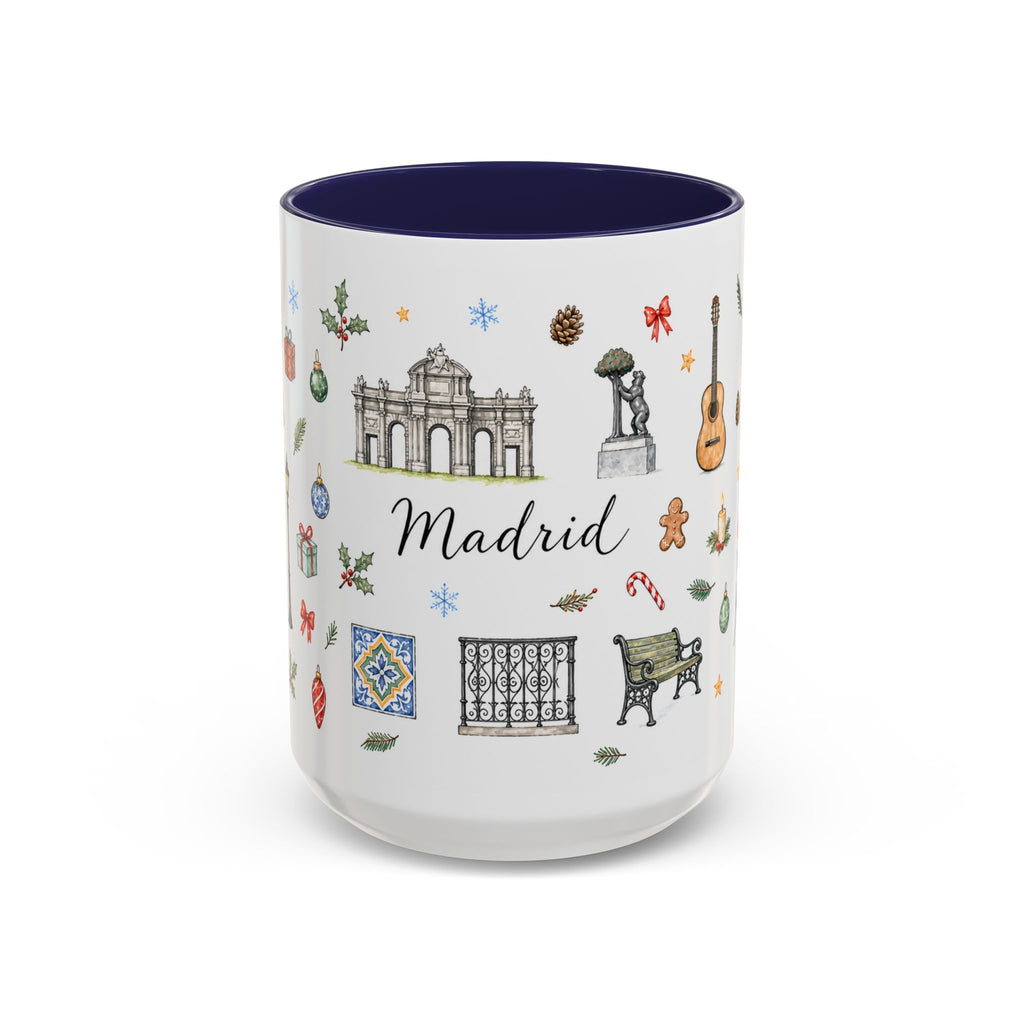 Madrid Christmas Mug | Watercolor City Souvenir, Travel Memories, Ceramic Coffee Cup