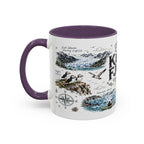 Kenai Fjords National Park Coffee Mug | Alaska Coastal Wildlife Hiking Gift | Accent Color Ceramic 11oz 15oz