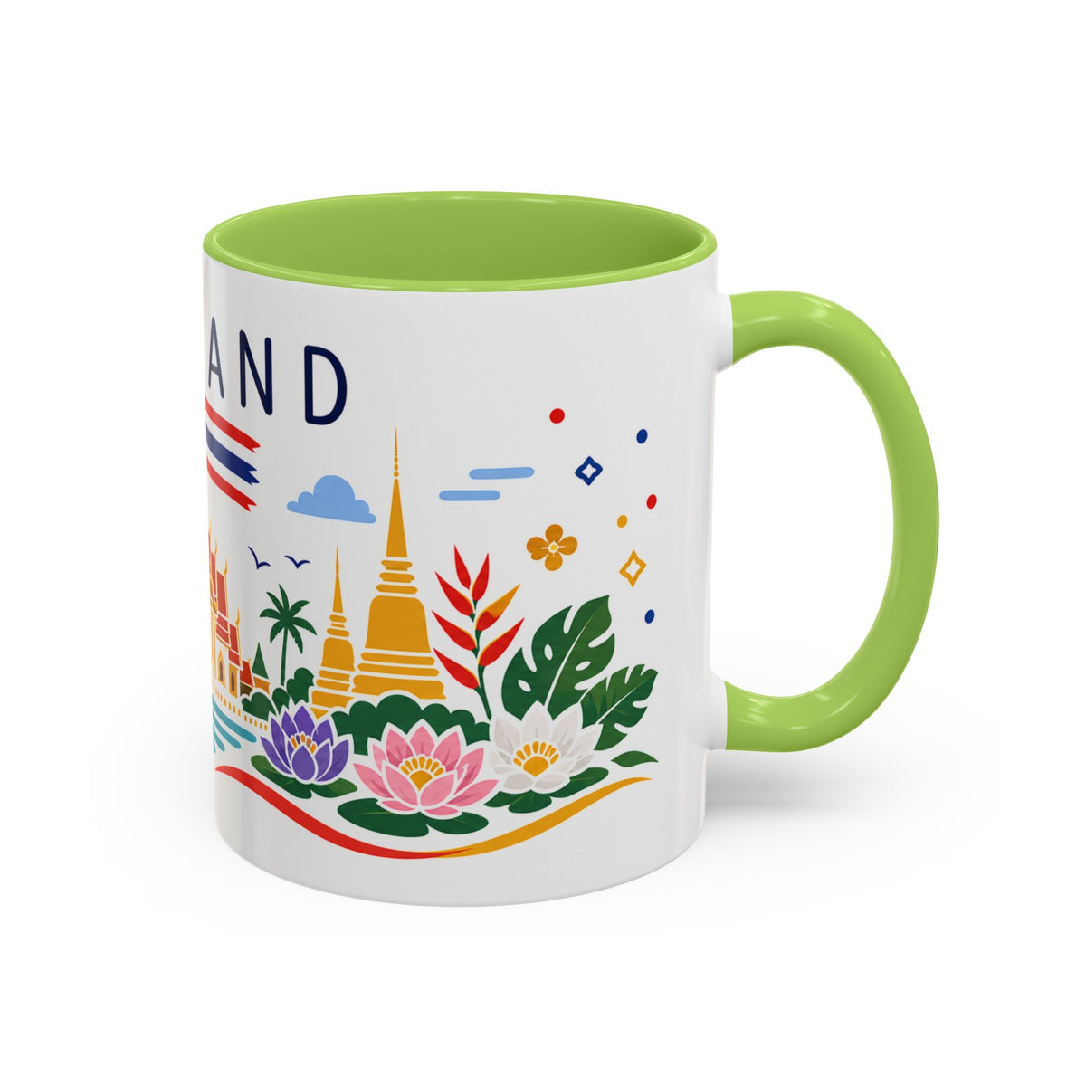 Thailand Coffee Mug | Travel Souvenir Accent Mug | Country Gift Ceramic Cup 11oz 15oz