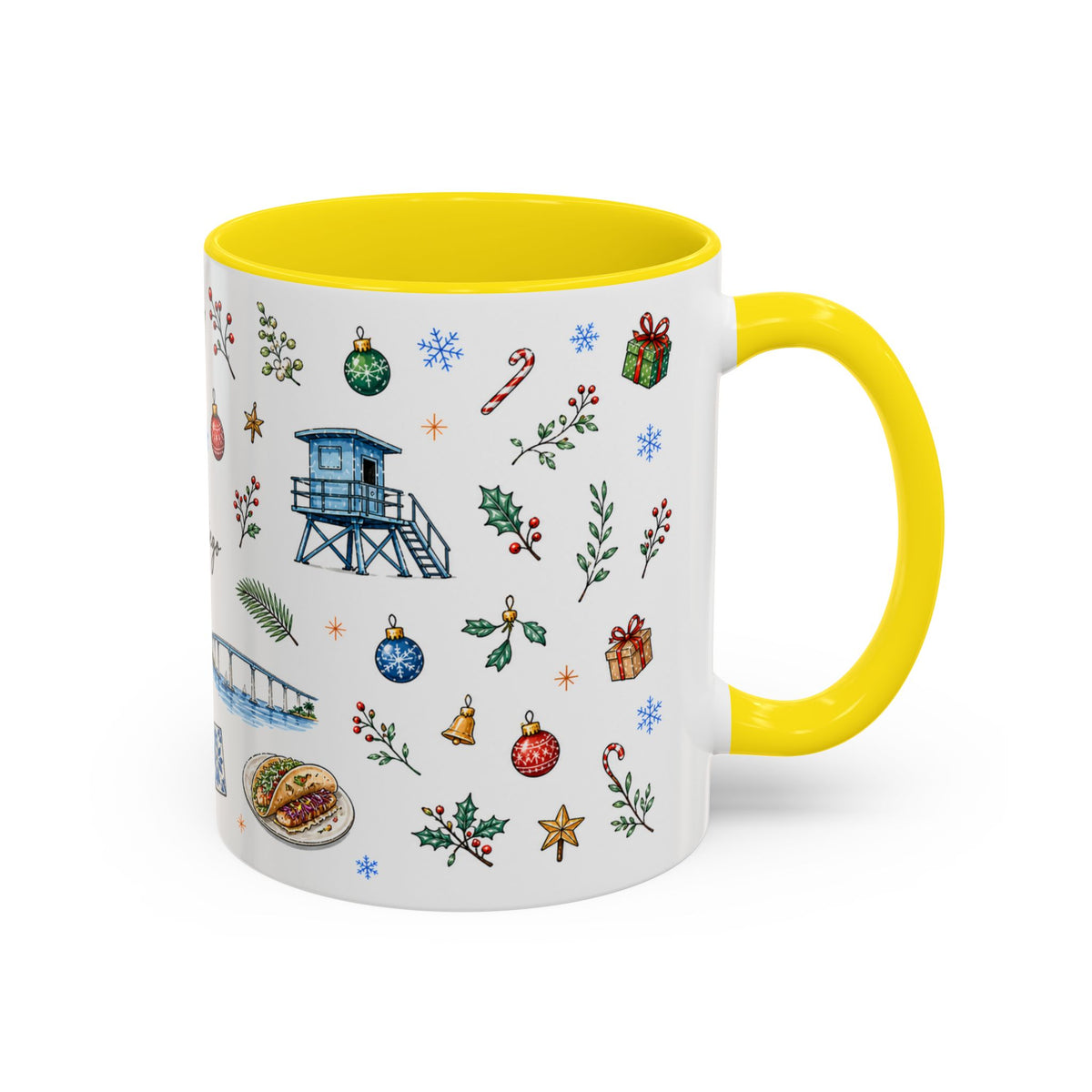 San Diego Christmas Mug | Watercolor City Souvenir, Holiday Travel Gift (11oz/15oz)