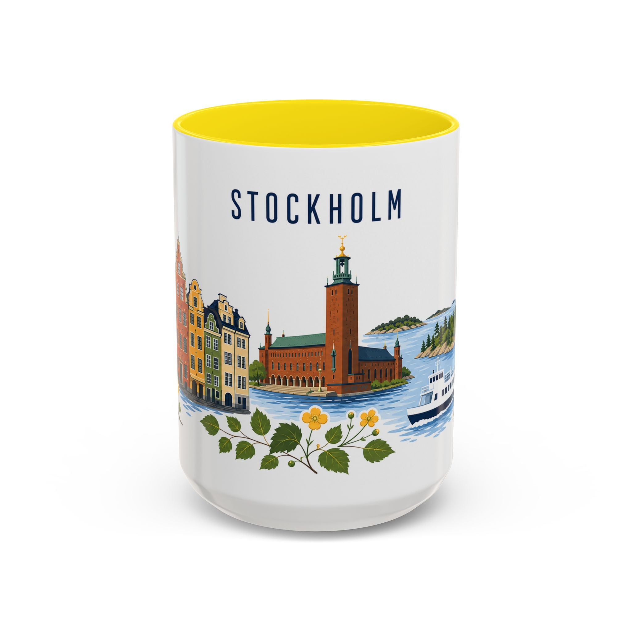 Stockholm Coffee Mug | Sweden Travel Souvenir | Porcelain Decal City Gift | 11oz 15oz Accent Mug