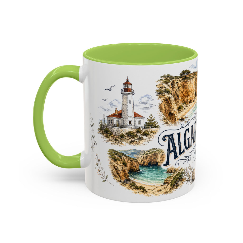 Algarve Coast Mug, Portugal Travel Souvenir, Bucket List Gift, Accent Ceramic Coffee Mug 11oz 15oz