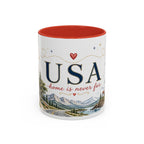USA Home Country Mug | Moving Away Gift | Long Distance Friendship | 11 oz 15 oz Accent Mug