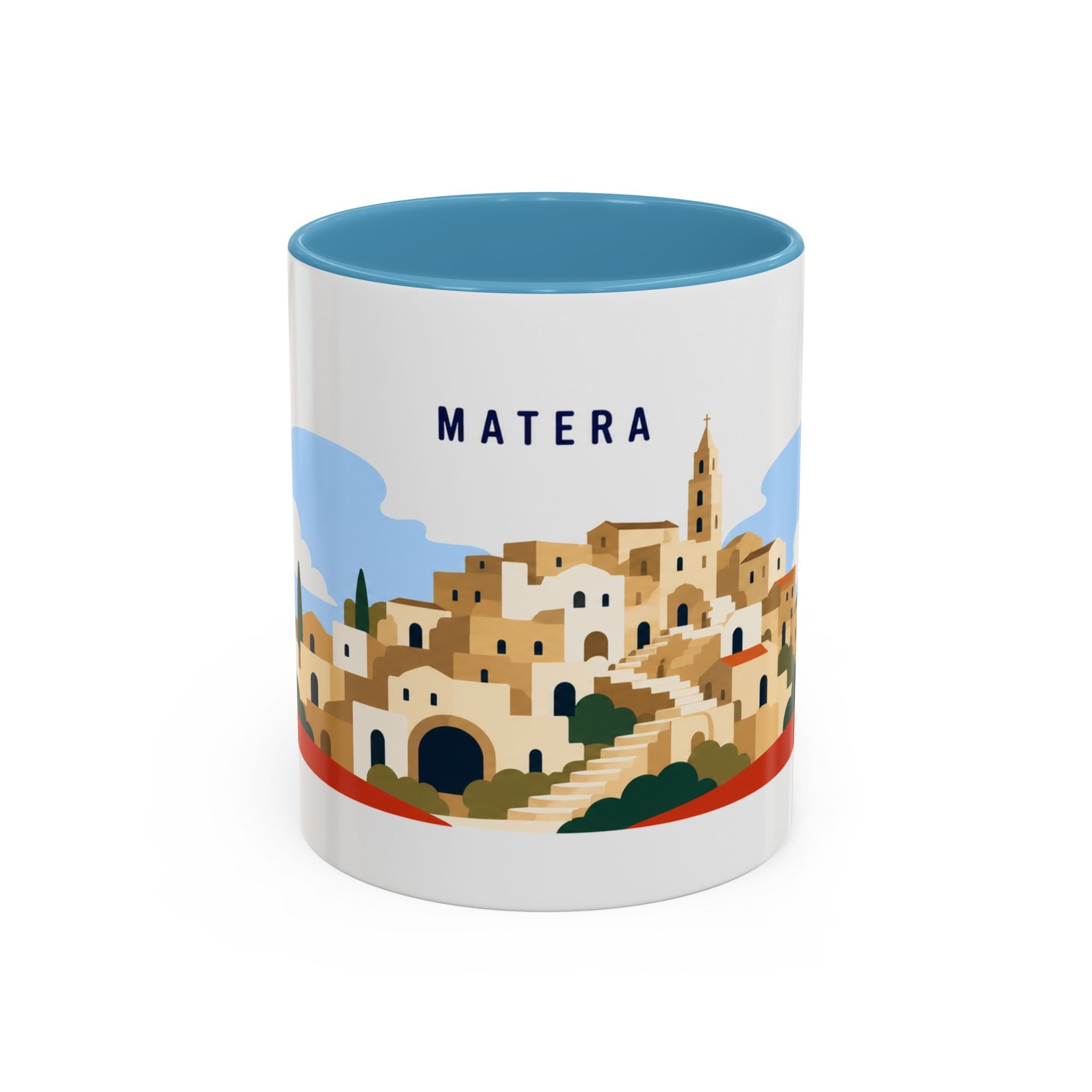 Matera Coffee Mug | Travel Destination Souvenir Gift | Accent Color Ceramic 11oz 15oz