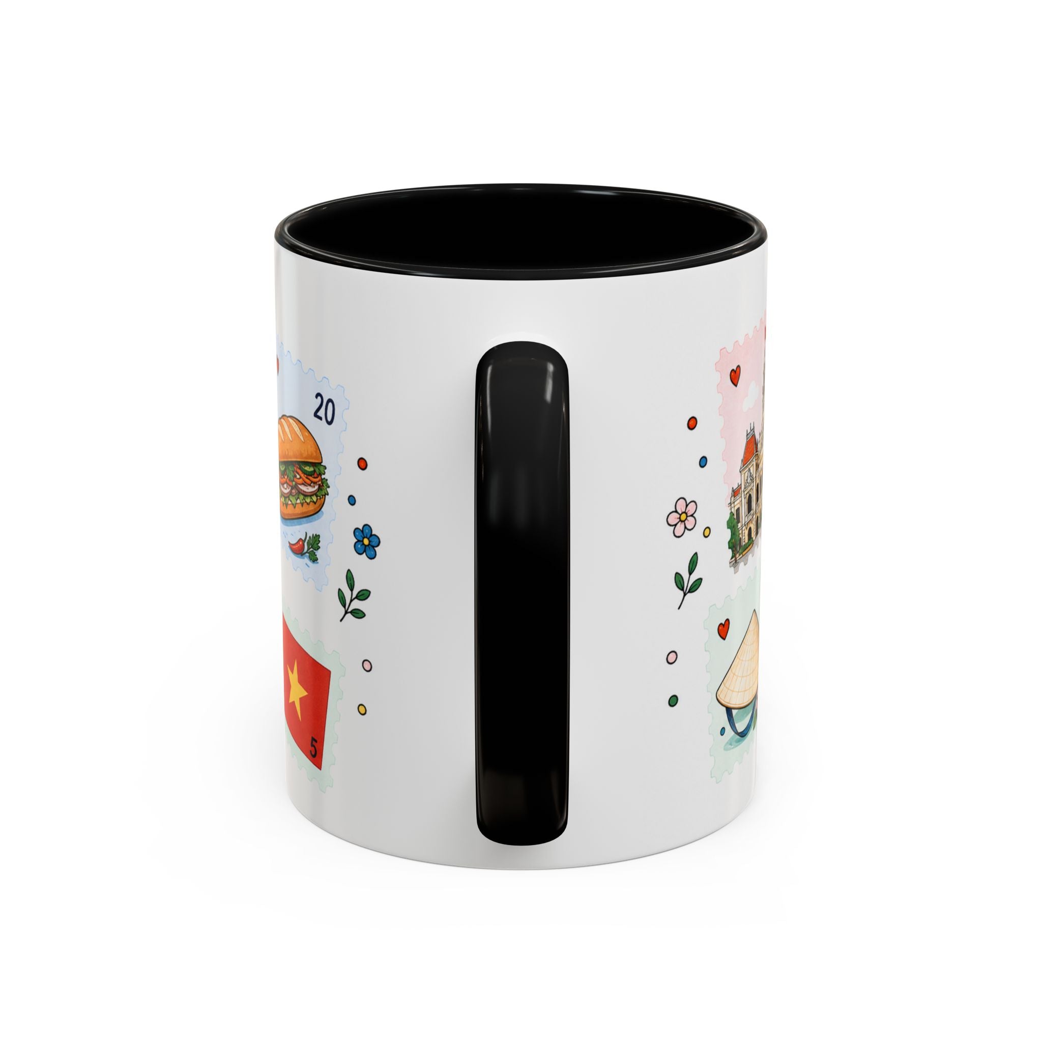 Ho Chi Minh City Coffee Mug | Postage Stamp Collage Mug | Travel Souvenir Accent Cup 11oz 15oz