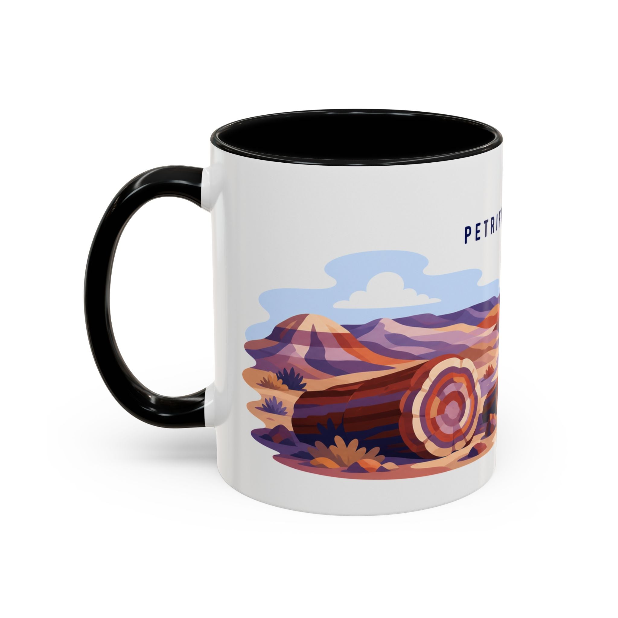 Petrified Forest National Park Coffee Mug | Solid Color Block Park Souvenir | 11oz 15oz Accent Mug