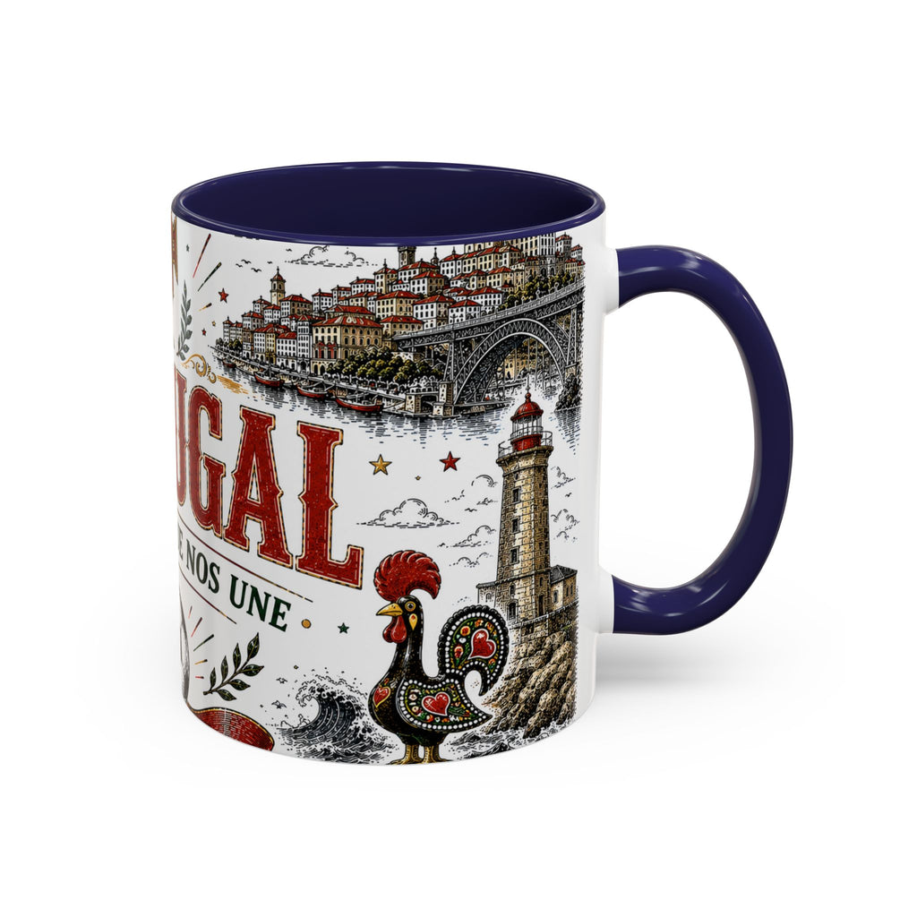 Portugal Soccer Coffee Mug | World Cup Fan Gift | Accent Color Ceramic 11oz 15oz Match Day Cup