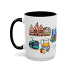Frankfurt Illustrated Travel Mug | City Souvenir Accent Coffee Mug | 11oz 15oz Ceramic Cup