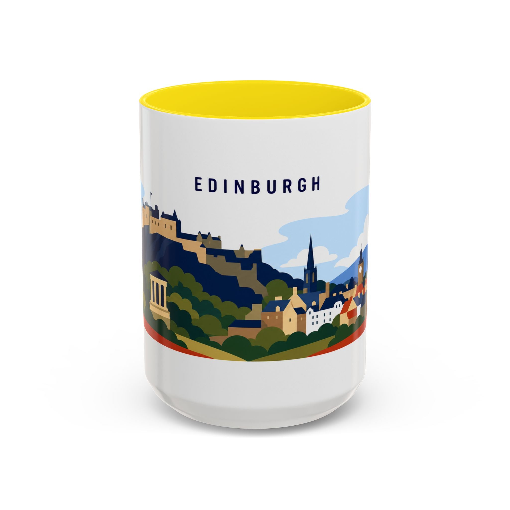 Edinburgh Coffee Mug | Travel Destination Souvenir Gift | Accent Color Ceramic 11oz 15oz