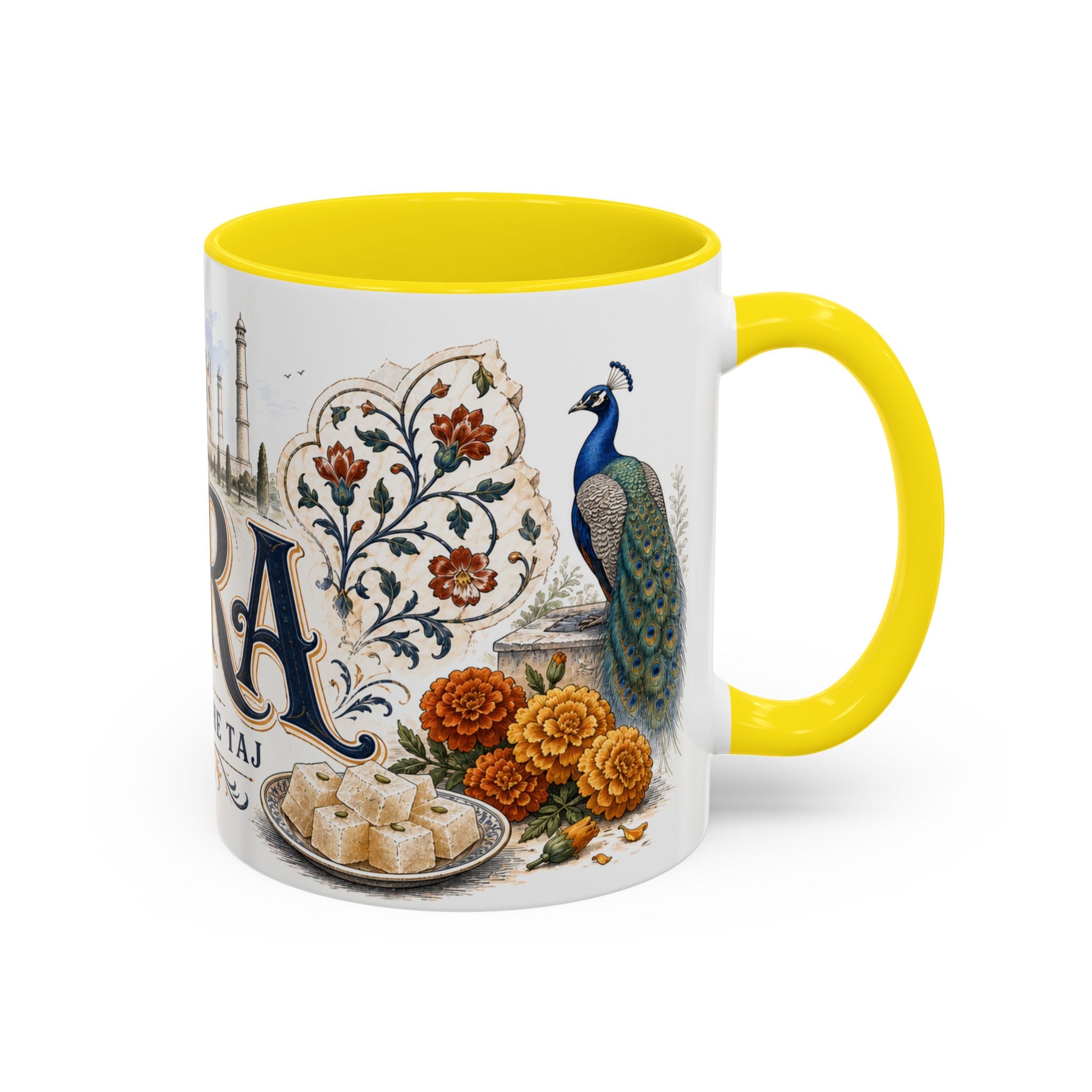 Agra Coffee Mug | India Travel Souvenir | Vintage Illustrated City Gift | 11 oz 15 oz Accent Mug
