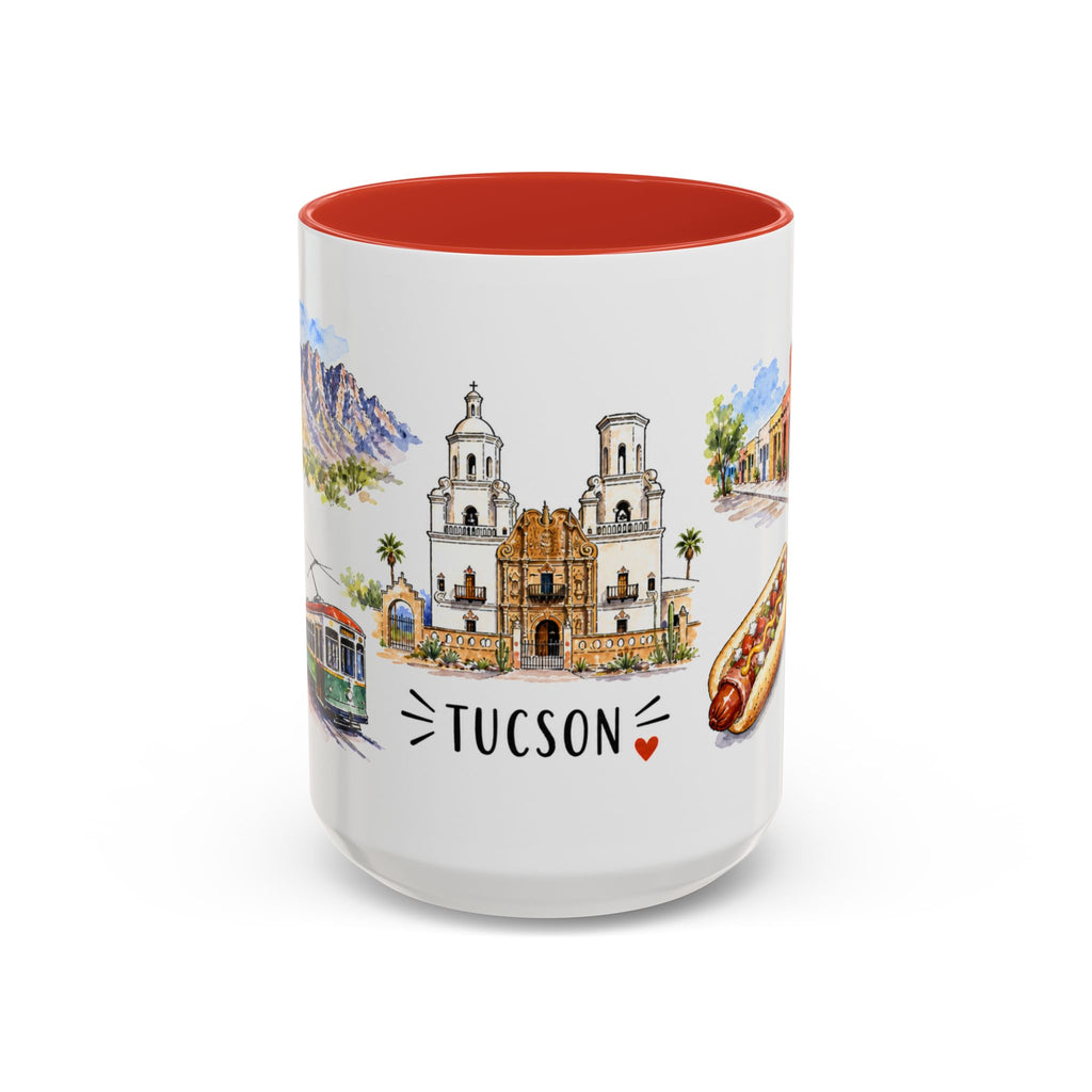 Tucson Illustrated Travel Mug | City Souvenir Accent Coffee Mug | 11oz 15oz Ceramic Cup