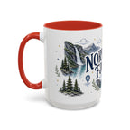 Norwegian Fjords Coffee Mug | Travel Destination Souvenir Gift | Accent Color Ceramic 11oz 15oz