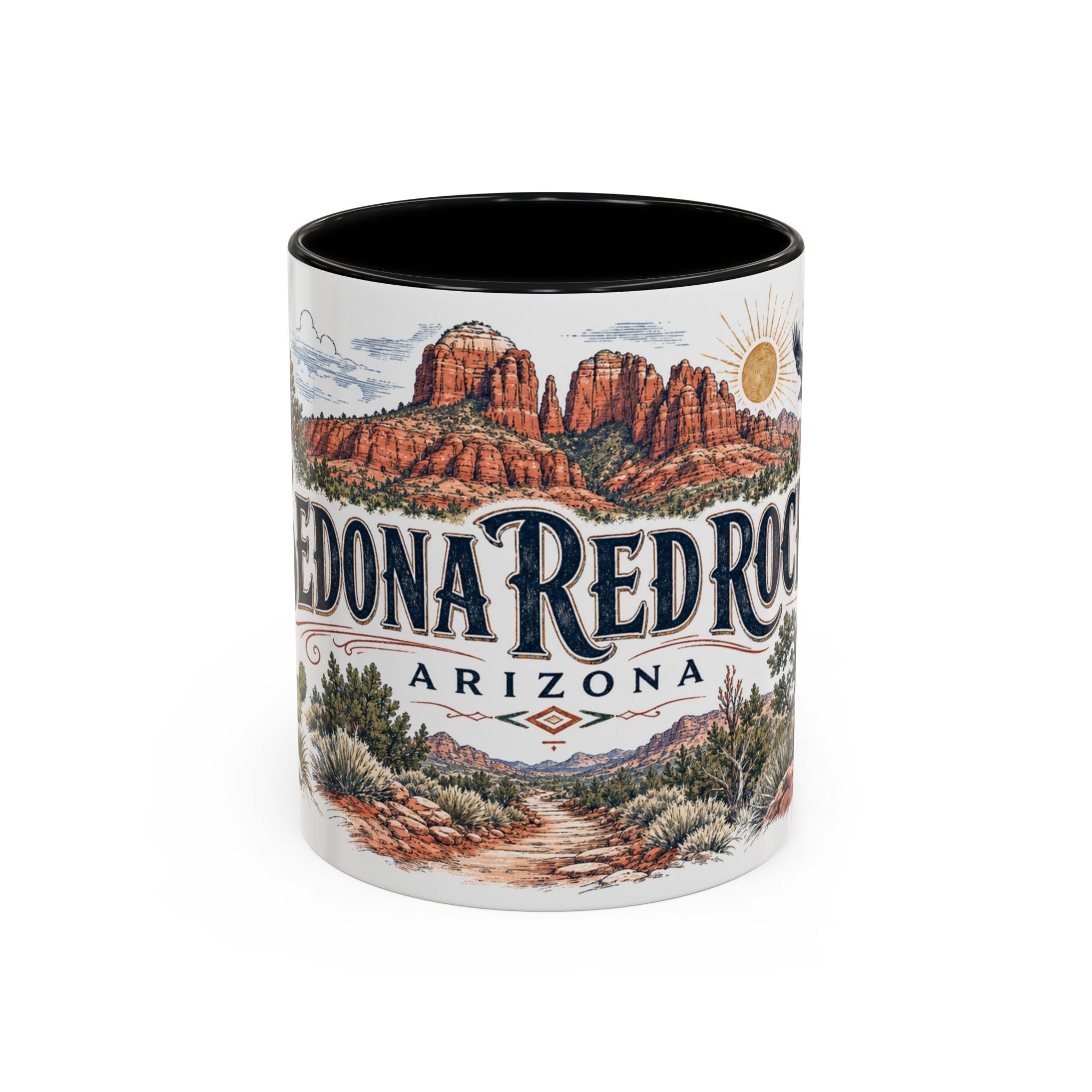 Sedona Red Rocks Mug, Arizona Travel Souvenir, Bucket List Gift, Accent Ceramic Coffee Mug 11oz 15oz