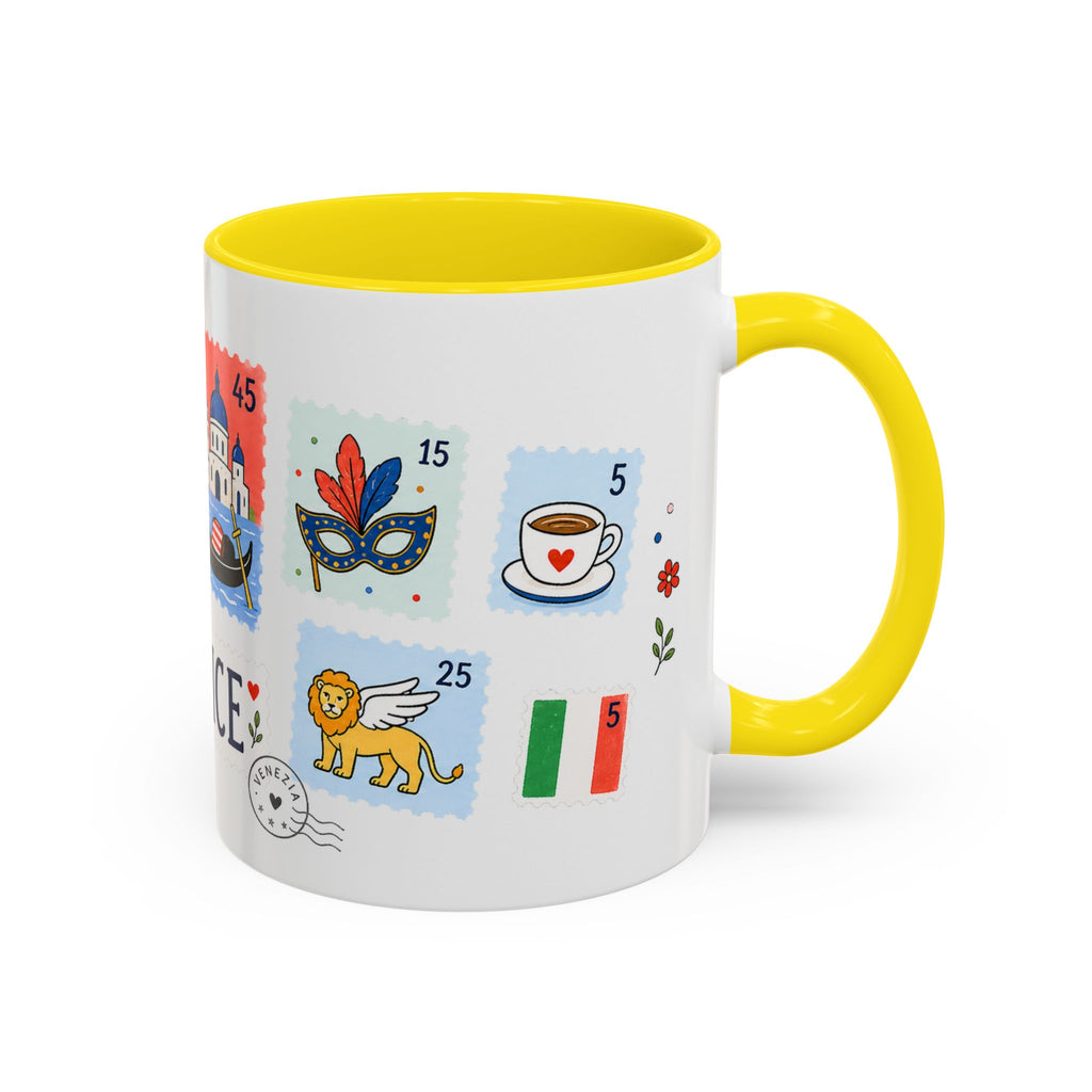 Venice Coffee Mug | Postage Stamp Collage Mug | Travel Souvenir Accent Cup 11oz 15oz