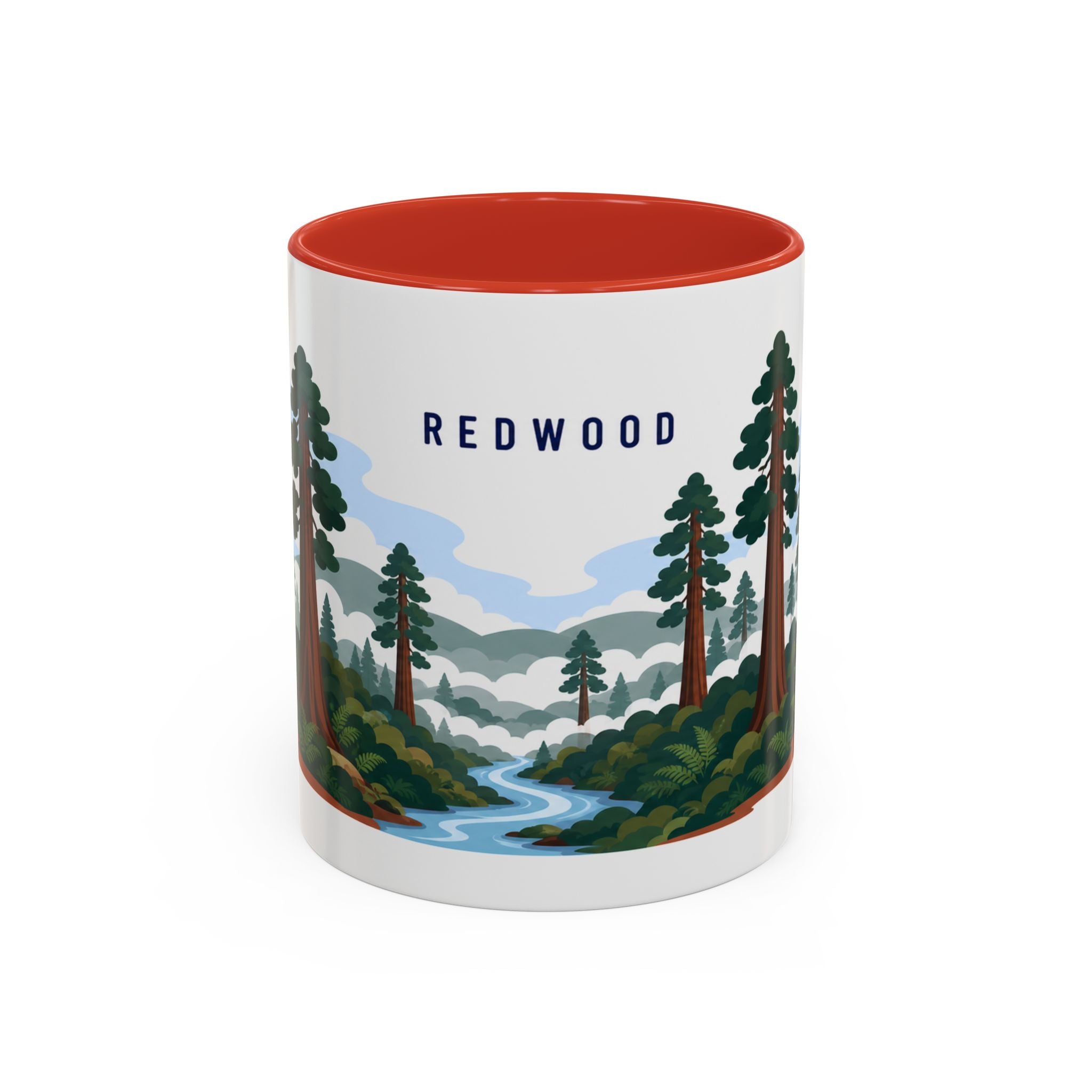 Redwood National Park Coffee Mug | Solid Color Block Park Souvenir | 11oz 15oz Accent Mug