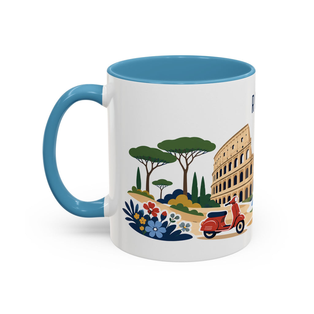 Rome Coffee Mug | Italy Travel Souvenir | Porcelain Decal City Gift | 11oz 15oz Accent Mug
