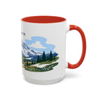 Mount Rainier National Park Coffee Mug | Solid Color Block Park Souvenir | 11oz 15oz Accent Mug
