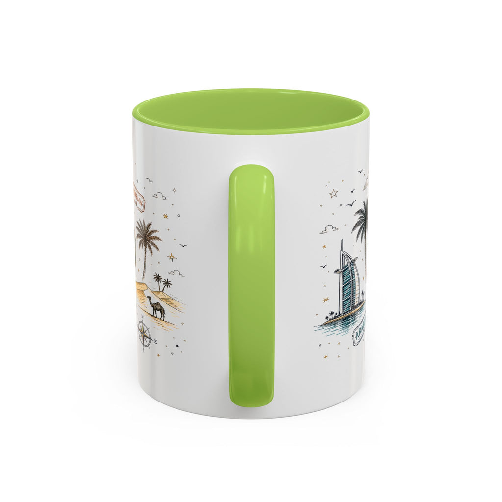 Dubai Coffee Mug | UAE Souvenir Travel Gift | Accent Color Ceramic 11oz 15oz
