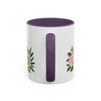 Libra Zodiac Coffee Mug | Scales and Rose Design | Astrology Birthday Gift | 11 oz 15 oz Ceramic Accent Mug