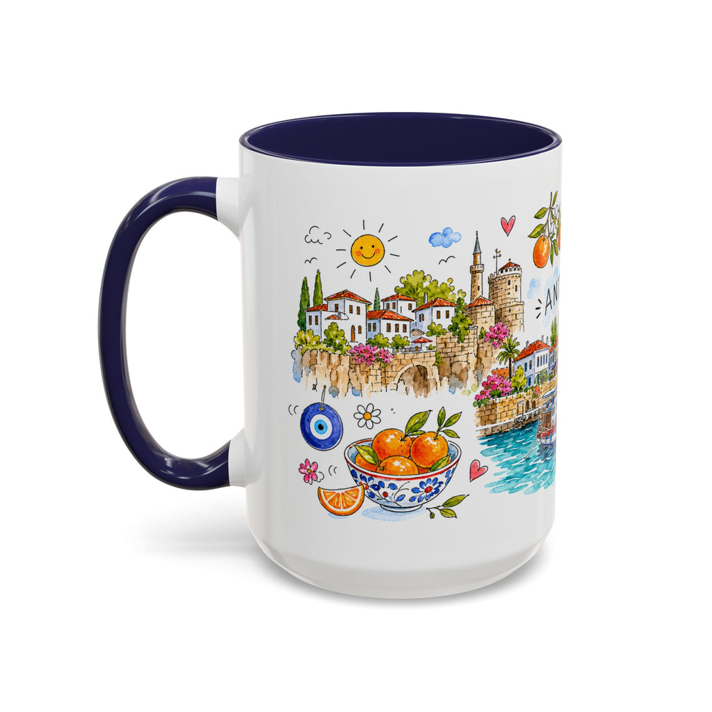Antalya Travel Mug | European City Souvenir Accent Coffee Mug | 11oz 15oz Ceramic Cup