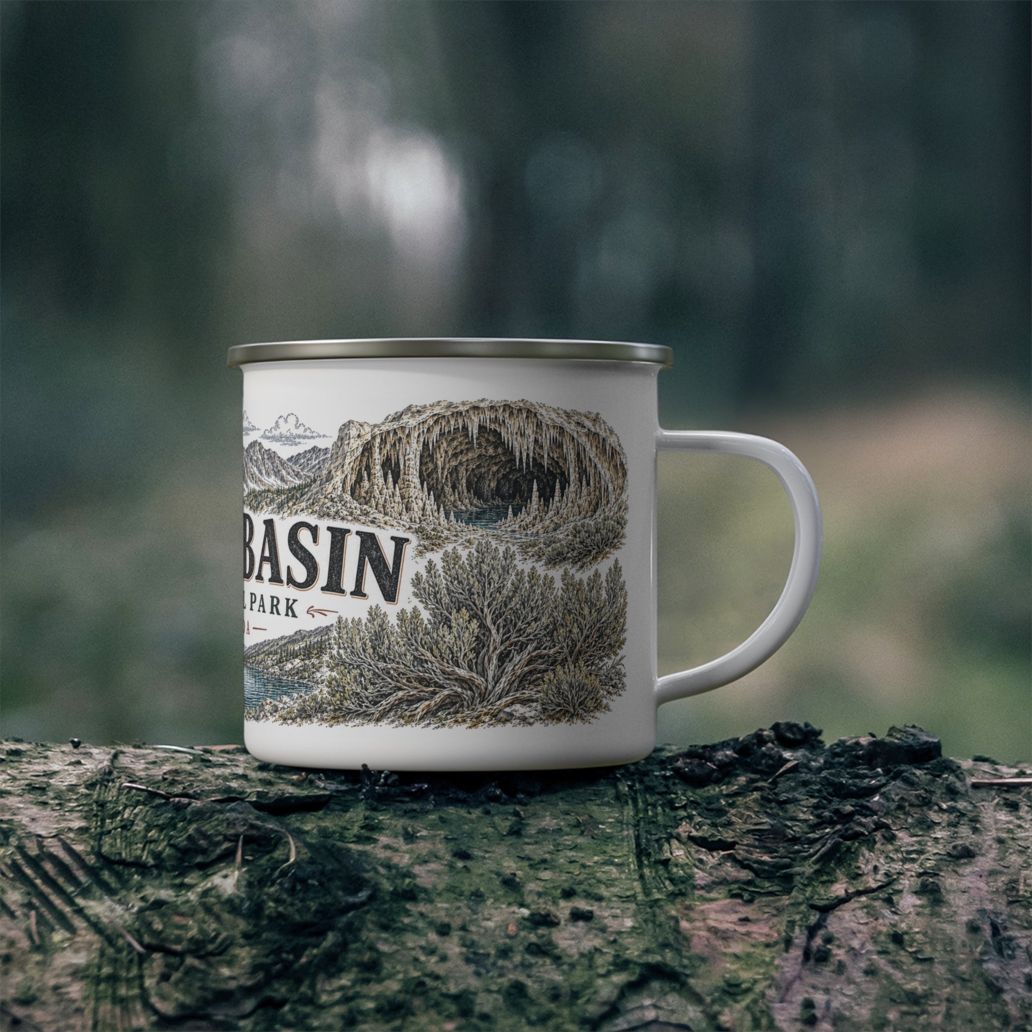 Great Basin National Park Vintage Enamel Camping Mug | 12oz National Park Hiking Gift