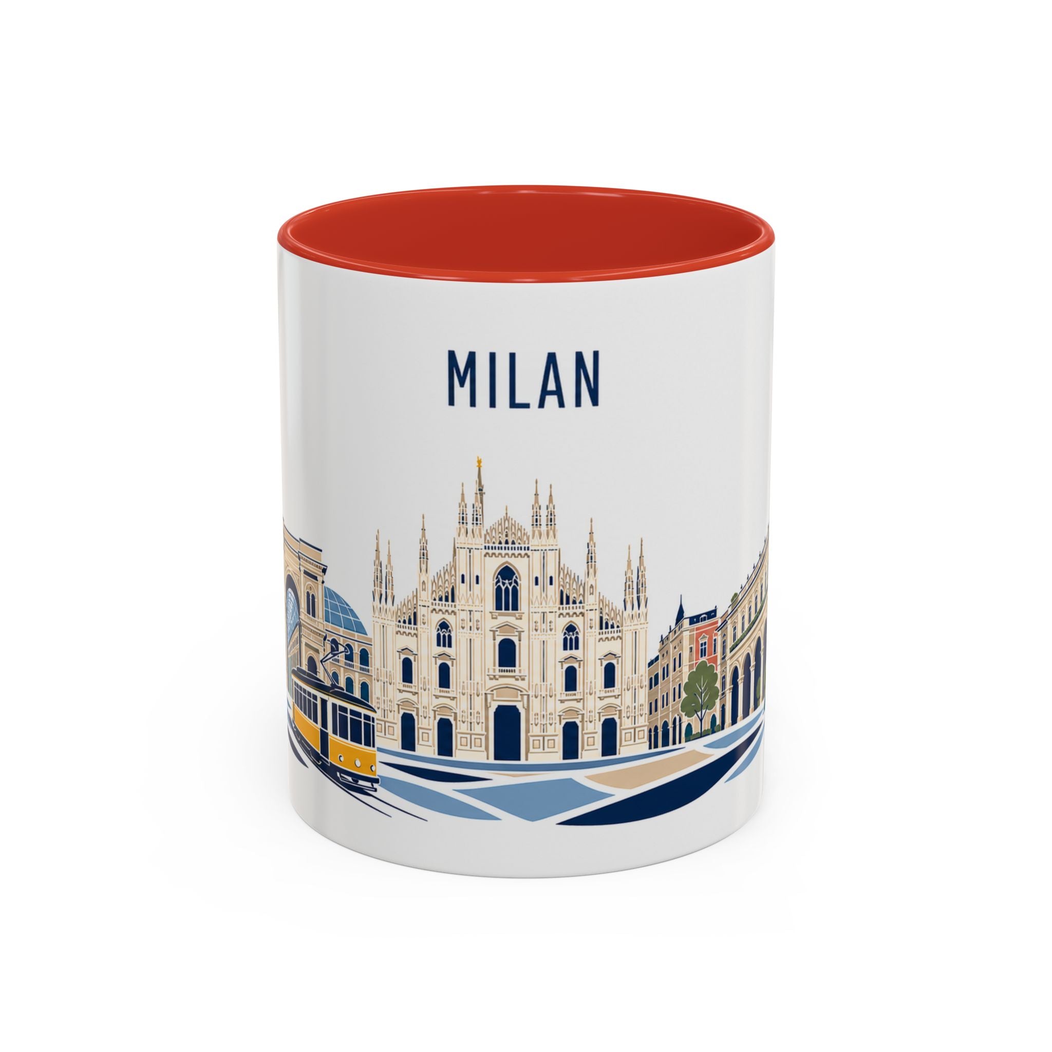 Milan Coffee Mug | Italy Travel Souvenir | Porcelain Decal City Gift | 11oz 15oz Accent Mug