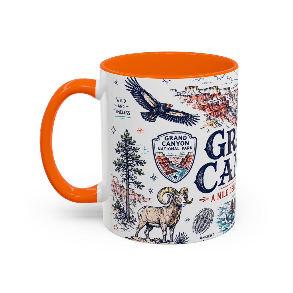 Grand Canyon National Park Coffee Mug | Hiking Camping Nature Gift | Accent Color Ceramic 11oz 15oz