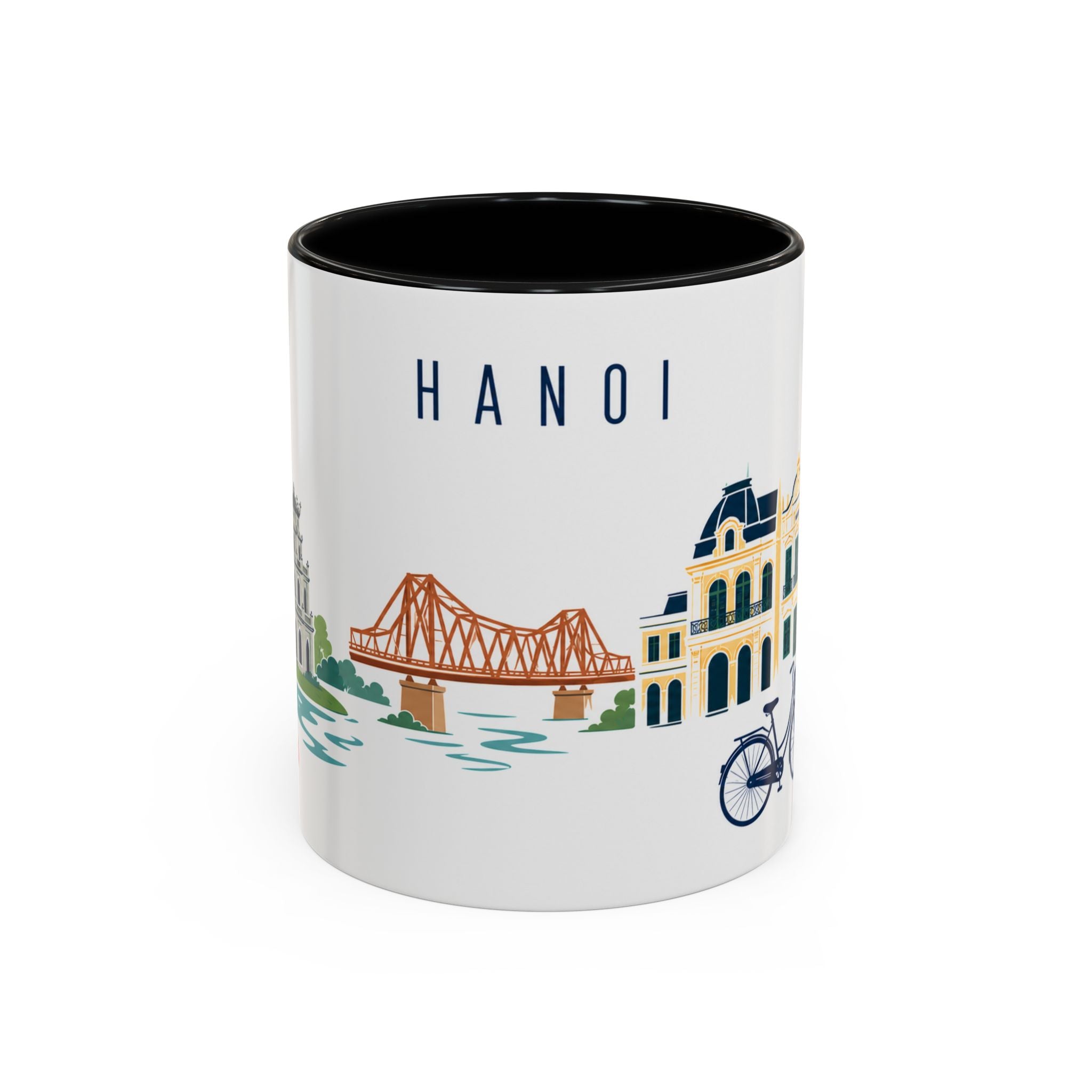 Hanoi Coffee Mug | Vietnam Travel Souvenir | Porcelain Decal City Gift | 11oz 15oz Accent Mug