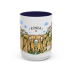 Ronda Illustrated Travel Mug | Spain Souvenir Accent Coffee Mug | 11oz 15oz Ceramic Cup