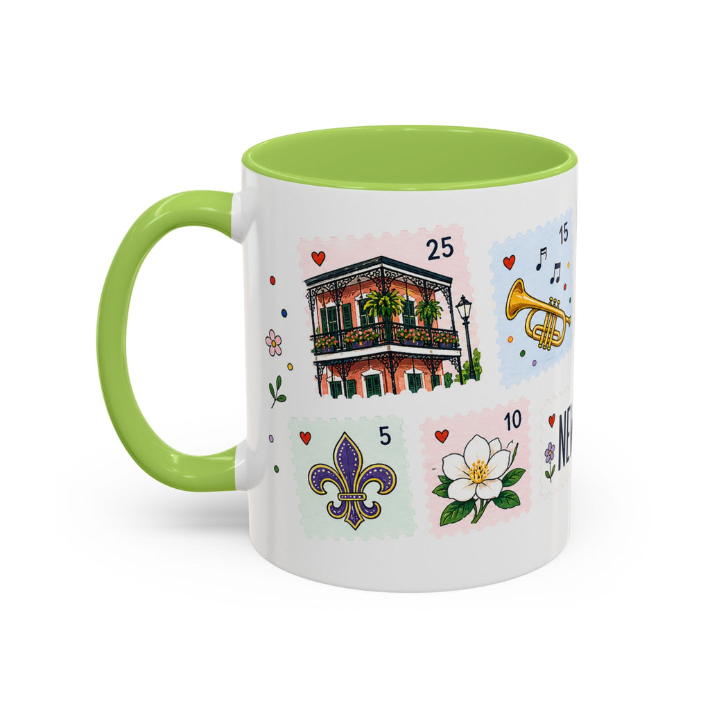 New Orleans Coffee Mug | Postage Stamp Collage Mug | Travel Souvenir Accent Cup 11oz 15oz