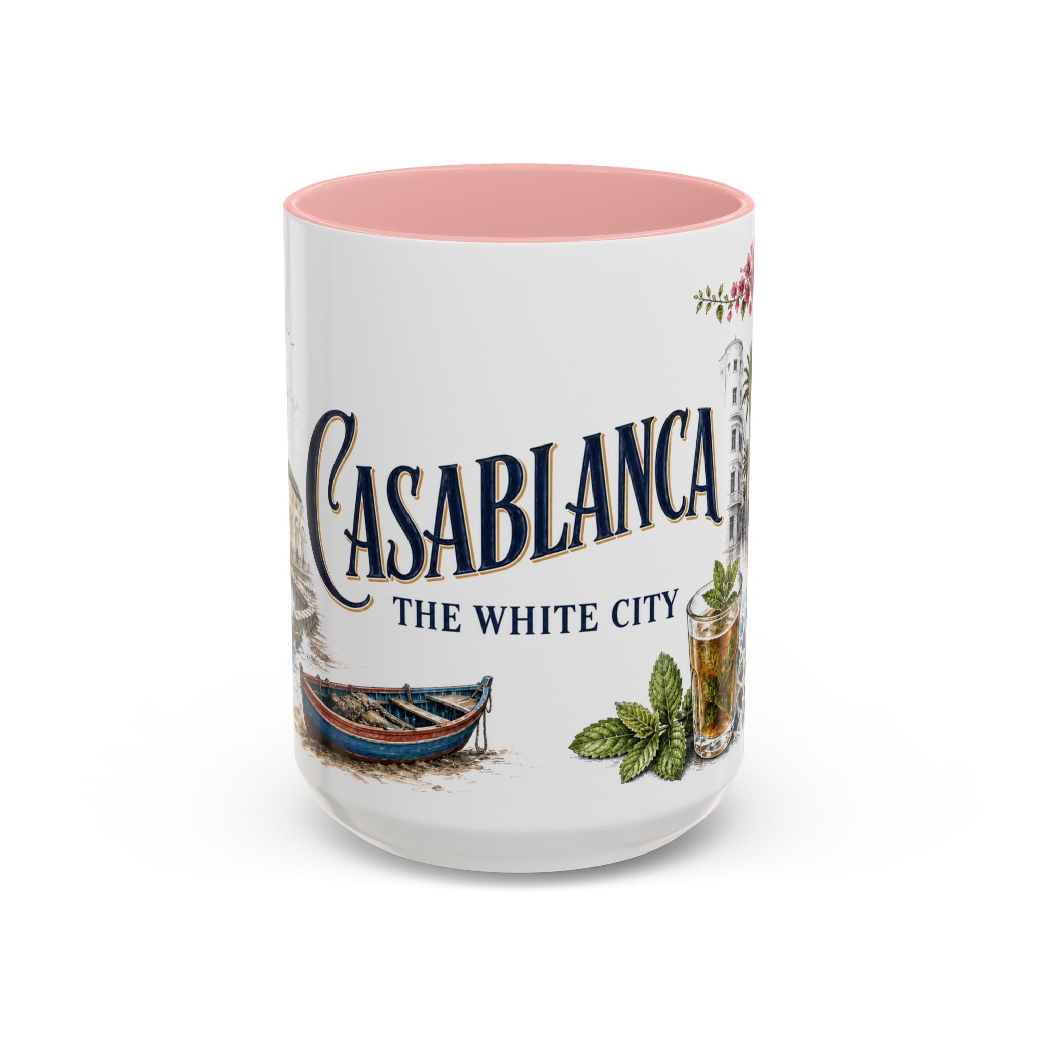 Casablanca Coffee Mug | Morocco Travel Souvenir | Vintage Illustrated City Gift | 11 oz 15 oz Accent Mug