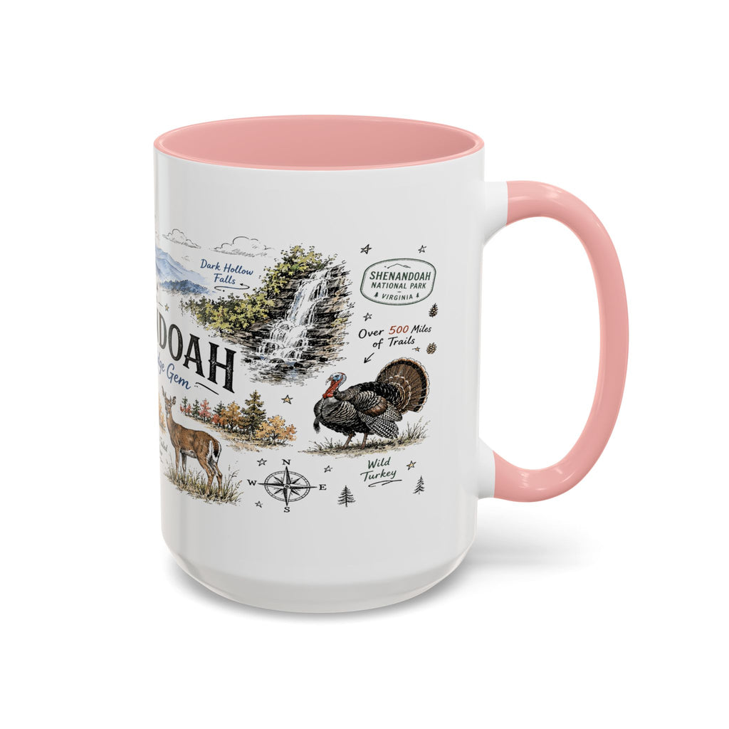 Shenandoah National Park Coffee Mug | Virginia Blue Ridge Hiking Autumn Gift | Accent Color Ceramic 11oz 15oz