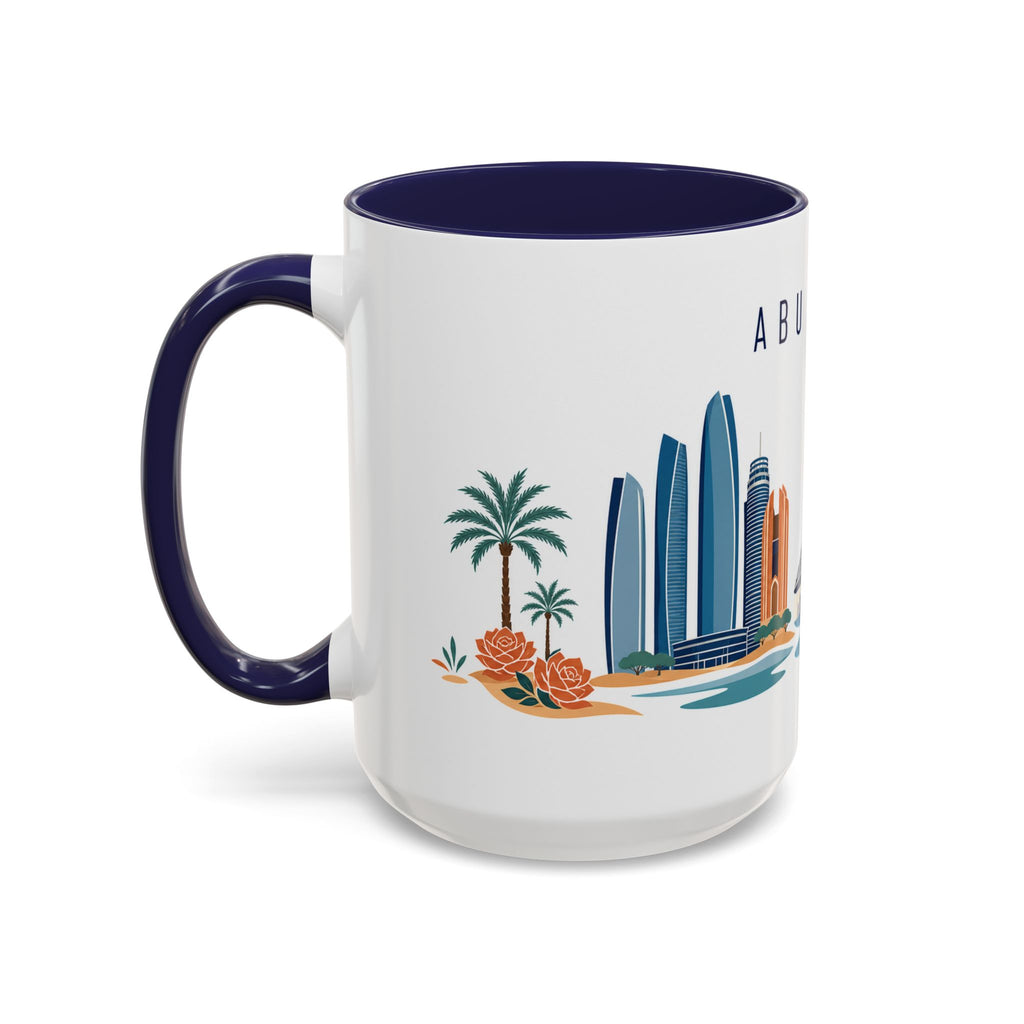 Abu Dhabi Coffee Mug | United Arab Emirates Travel Souvenir | Porcelain Decal City Gift | 11oz 15oz Accent Mug