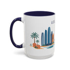 Abu Dhabi Coffee Mug | United Arab Emirates Travel Souvenir | Porcelain Decal City Gift | 11oz 15oz Accent Mug