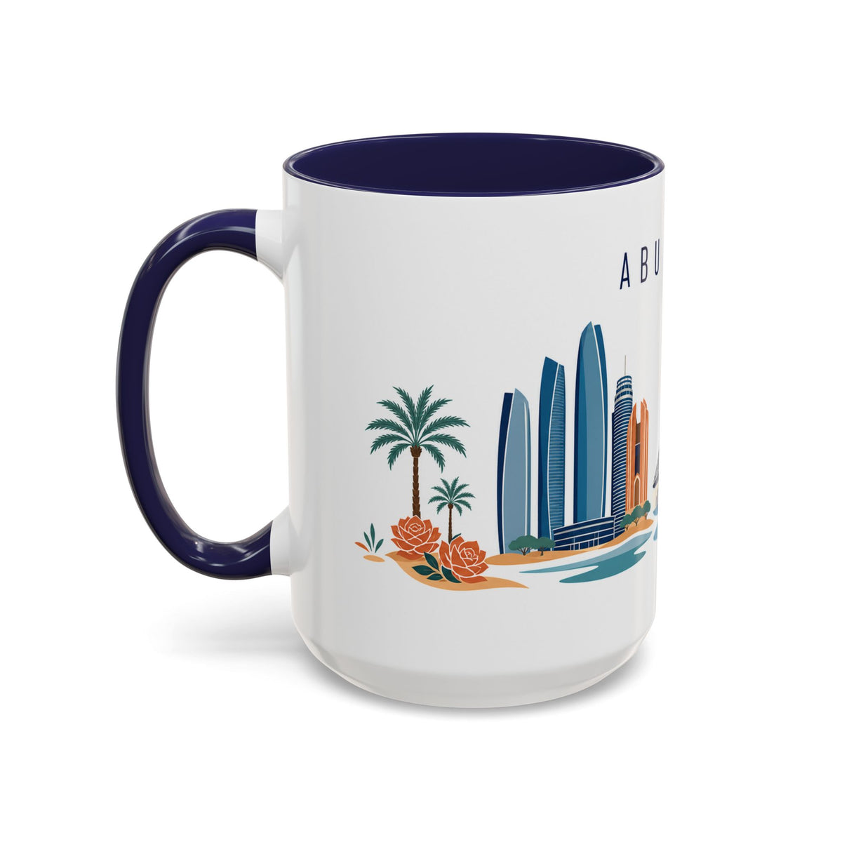 Abu Dhabi Coffee Mug | United Arab Emirates Travel Souvenir | Porcelain Decal City Gift | 11oz 15oz Accent Mug