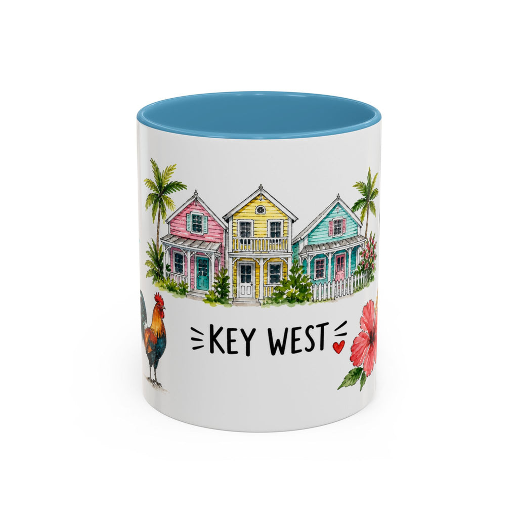 Key West Illustrated Travel Mug | City Souvenir Accent Coffee Mug | 11oz 15oz Ceramic Cup