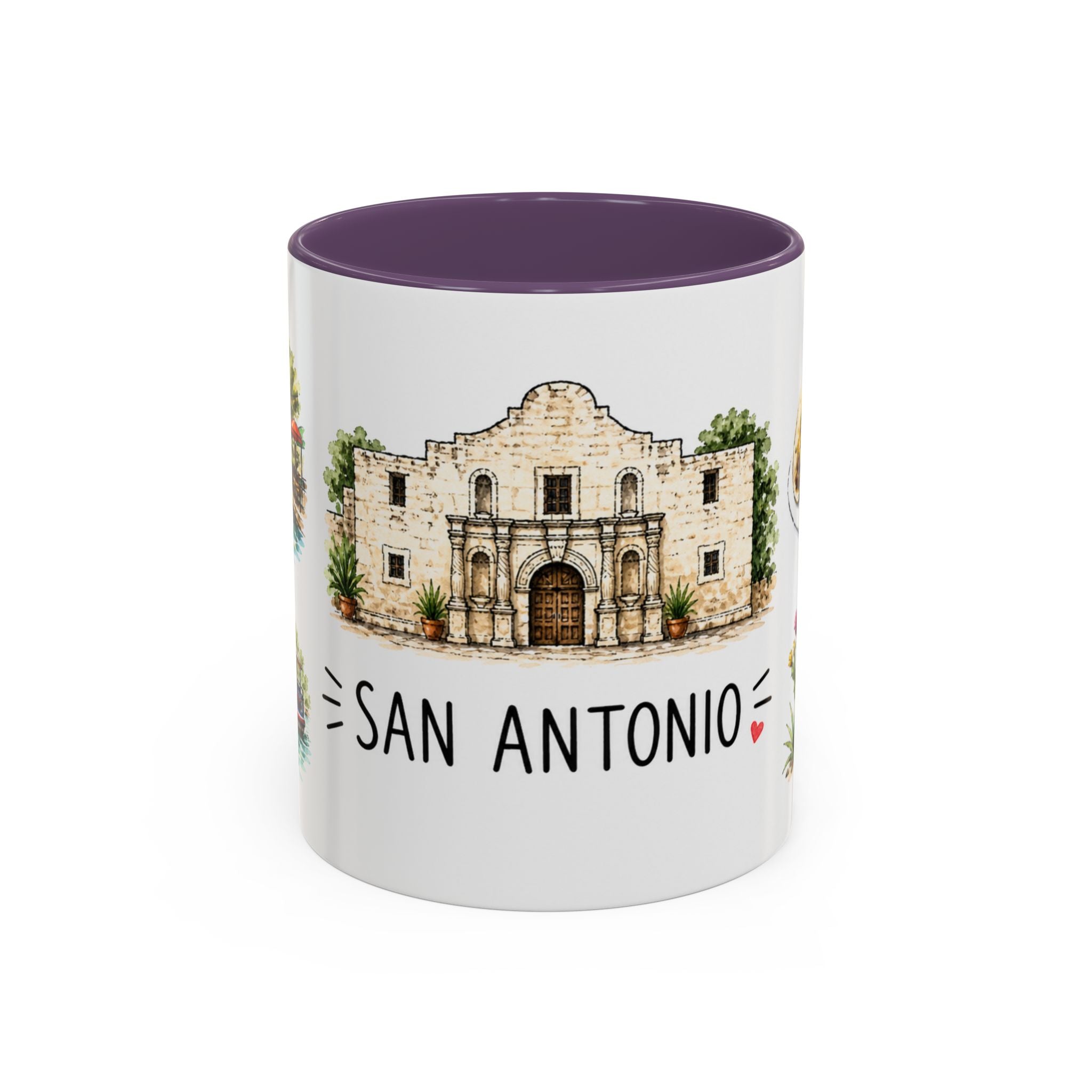 San Antonio Illustrated Travel Mug | City Souvenir Accent Coffee Mug | 11oz 15oz Ceramic Cup