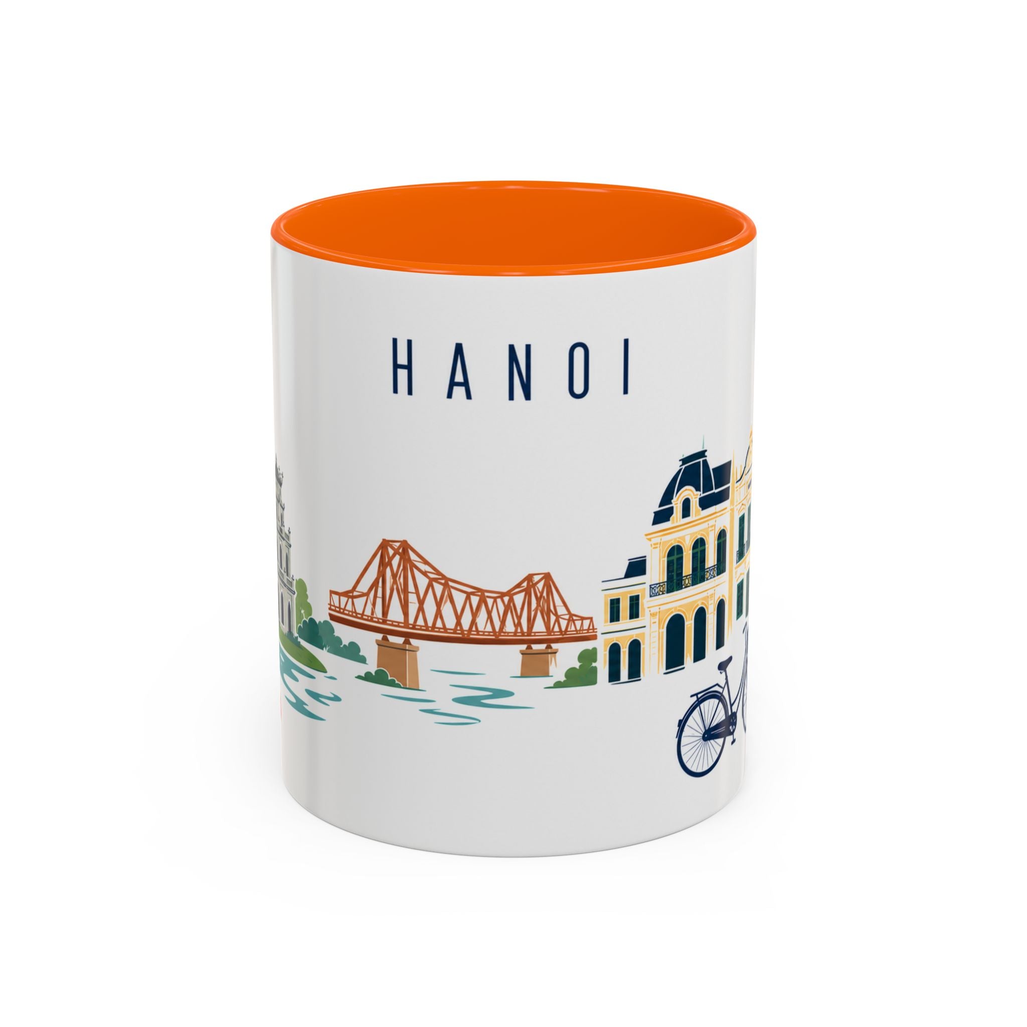 Hanoi Coffee Mug | Vietnam Travel Souvenir | Porcelain Decal City Gift | 11oz 15oz Accent Mug