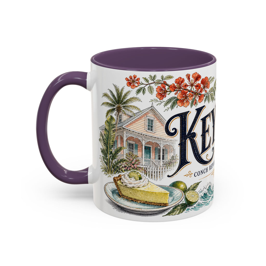 Key West Coffee Mug | United States Travel Souvenir | Vintage Illustrated City Gift | 11 oz 15 oz Accent Mug