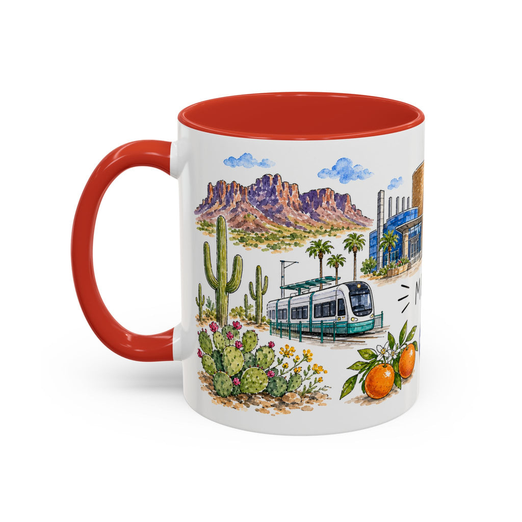 Mesa Illustrated Travel Mug | City Souvenir Accent Coffee Mug | 11oz 15oz Ceramic Cup