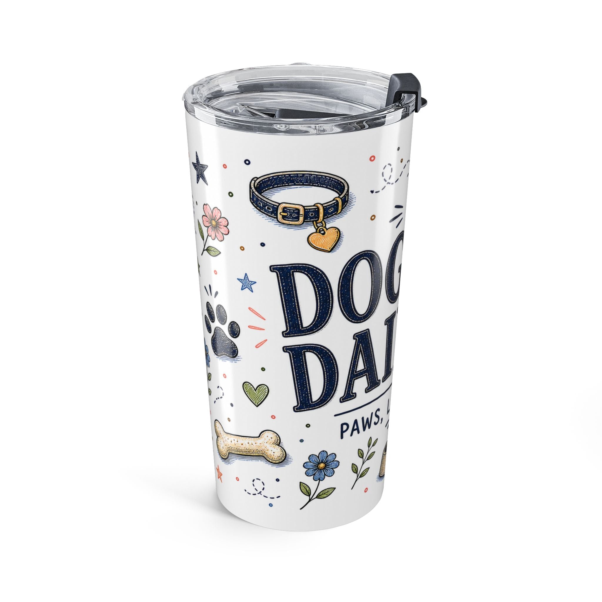 Dog Mom Daily Sip 20oz Tumbler | Dog Mom Gift | Insulated Stainless Steel Travel Cup