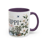 Mississippi State Map Mug | Moving Away, Homesick Gift | Botanical Accent Coffee Cup
