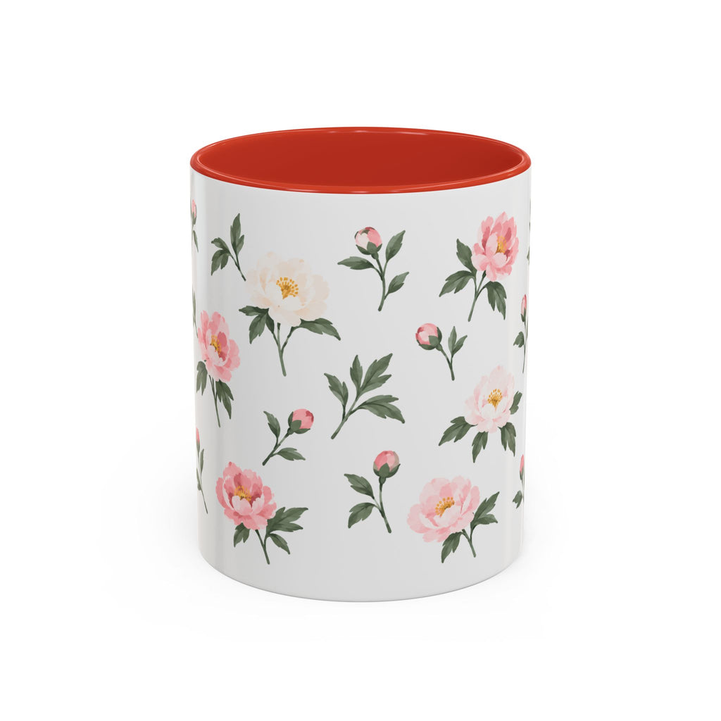Indiana Peony Mug, State Flower Floral Coffee Cup, 11oz Botanical Gift