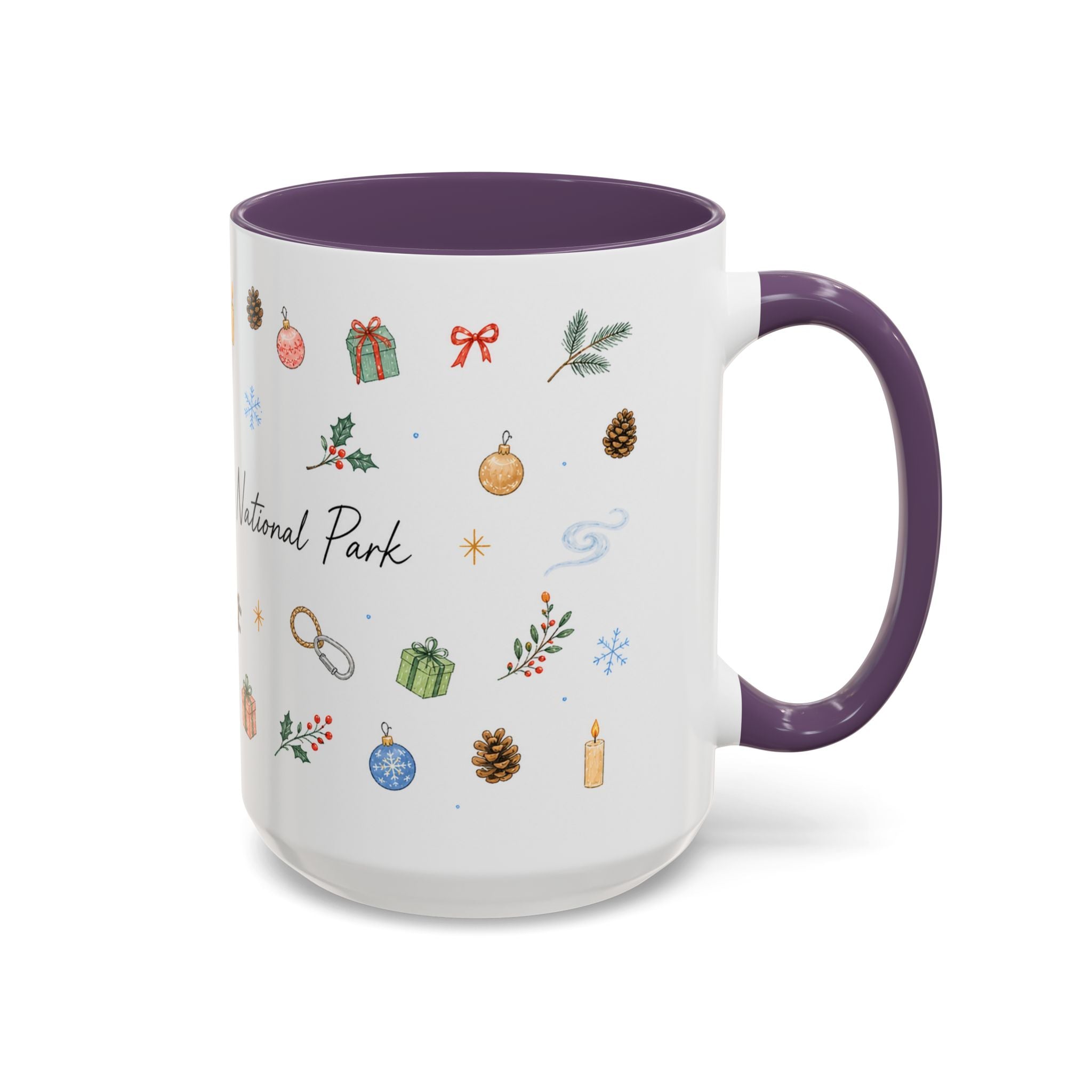 New River Gorge National Park Christmas Mug | Watercolor Travel Souvenir | Holiday Gift | Accent Ceramic Coffee Cup 11oz 15oz