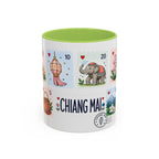 Chiang Mai Coffee Mug | Postage Stamp Collage Mug | Travel Souvenir Accent Cup 11oz 15oz